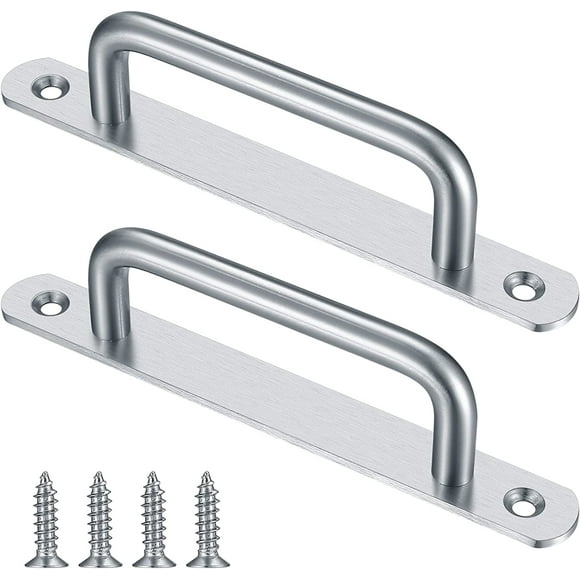 shiyi 2pcs Interior Door Handle Sliding Barn Door Handle, Sliding Door Handle Pull Handle with Stainless Steel Sheet for Cabinet Closet Barn Door
