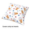 thumbnail image 3 of Throw Pillow Covers, Red Blue Stars Ice Cream Print Soft Square Pillow Cases with Invisible Zipper for Couch Bed Sofa, Farmhouse Fall Home Decor 18"x18", 3 of 7