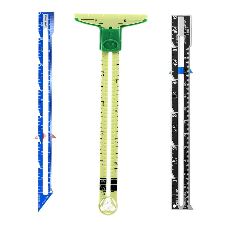 Cheers.US 3Pcs/Set Sliding Gauge Measuring Sewing Tool, 5-in-1 Sliding  Gauge Measuring Sewing Ruler Tool Fabric Quilting Ruler for Knitting  Crafting Sewing Beginner Supplies 