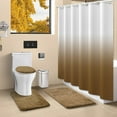 thumbnail image 2 of Tan Bathroom Sets with Shower Curtain and Rugs Waterproof Shower Curtain Sets 1 Piece and Soft Bathroom Rugs Sets 3 Piece for  Bathroom Decor Set, 2 of 14
