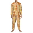 thumbnail image 4 of Bingfone Men'S Pajama Set 2 Piece Loungewear Pjs, Long Sleeve With Pajama Pants-Pineapples, 4 of 9