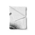 thumbnail image 2 of Eye Soft Flannel Fleece Throw Blanket, Pencil Drawing Artwork of a Staring Female Lashes and Curvy Eyebrow, Cozy Plush for Indoor and Outdoor Use, 50" x 60", Grey White, by Ambesonne, 2 of 5