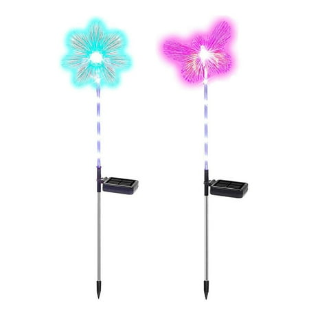 

EDFRWWS 2pcs Fiber Optics Lawn Lamp 600mAh IP65 Ground Plug Light Garden Lighting ()