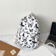 thumbnail image 2 of Mochila Moda Mariposa Estampado Oxford Estudiante Mochilas para Viajes Negro, 2 of 9