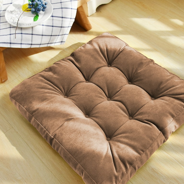 1pc 22 Inch Meditation Floor Pillow,Square Large Pillows Seating for  Adults,Tufted Corduroy Thick Floor Cushion for Living Room Tatami Chair  Khaki