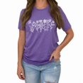 thumbnail image 3 of Women's Floral Tee Wildflower Graphic T Shirt Summer Flower Casual Loose Top Crew Neck Short Sleeve Shirts Tees (Light Purple-Medium), 3 of 7
