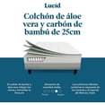thumbnail image 2 of LUCID Colchón Híbrido de Memory Foam con Infusión de Carbón de Bambú y Áloe Vera de 25 cm blanco Individual XL LUCID LUCID, 2 of 6