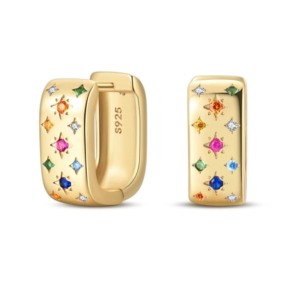 KUNSIR 925 Sterling Silver Earrings Ear Buckle for Women 5A Cubic Zirconia Huggie Earring Hypoallergenic Hoop Earrings