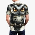 thumbnail image 3 of Balery Whimsical Owl On Branch Printed Men’s Short Sleeve Polo Shirt, Midweight Men's Shirt,Golf Polo shirts -Small, 3 of 8