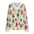 thumbnail image 6 of Christmas Sweater Women Fuzzy V-Neck Shirts Christmas Pattern Sweatshirt Holiday Loose Causal Sweatshirts Xmas Outfits Loose Holiday Pullover Shirts, 6 of 6