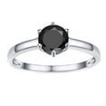 thumbnail image 1 of Anillo De Plata esterlina PROSTEEL Compromiso Boda circonita cúbica negra tamaño 8, 1 of 8