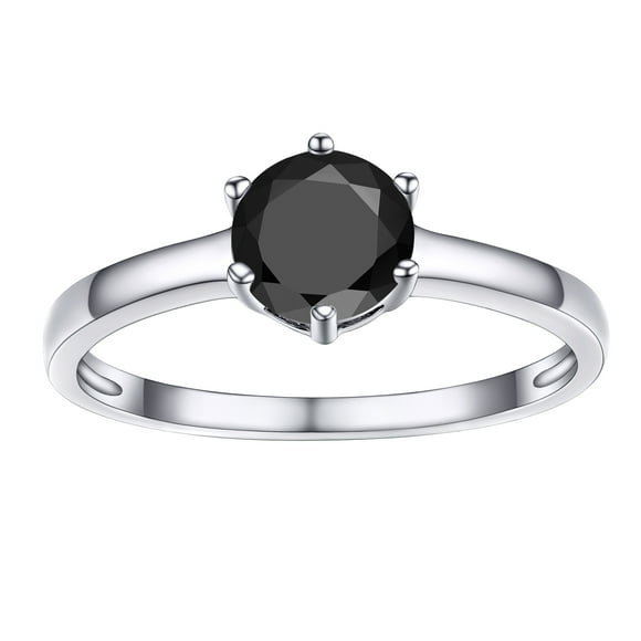 Anillo De Plata esterlina PROSTEEL para mujer Anillo De Compromiso Boda circonita cúbica negra tamaño 11