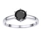 thumbnail image 1 of Anillo De Plata esterlina PROSTEEL Compromiso Boda Promesa Circonita Cúbica Negra Tamaño 7, 1 of 8