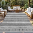 thumbnail image 2 of Outdoor Rug 4x6 Feet, Grey Geometric Entryway Rugs Floor Mats, Washable Runner Rug Non Slip, Modern Abstract Art Vintage Boho Indoor Outside Rugs for Patios/Porch/Camping, 2 of 9