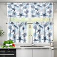 thumbnail image 3 of Starfish Theme Kitchen Curtain Valance and Tiers Set 3Pcs Seashell Coral Print for Living Room Bedroom Dining Room Office Cafe 54 x 18 inches + 27 x 24 inches *2, 3 of 4