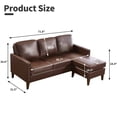 thumbnail image 3 of Bonzy Home Sectional Sofa Couch, L Shaped Faux Leather Couch Sofa with Reversible Chaise, Lounge Sofa for Living Room Apartment Small Space, 3 of 7