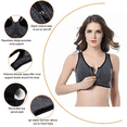 thumbnail image 4 of Luxsea Women's Zip Front Sports Bra Wireless Post-Surgery Bra Active Yoga Sports Bras for Women, 4 of 6