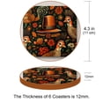 thumbnail image 3 of Thanksgiving Set of 6PCS Cute Round Coasters, Microfiber Leather Drink Coasters, 4.3x4.3 Inch Table Coasters for Drinks, Coasters for Home and Kitchen Decor., 3 of 6