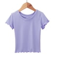 thumbnail image 4 of LNMQLPDBS Girls Black Tshirt Cute Teen Tops 4t White Tshirt Girls Soccer Shirt Cotton Shirts Baby Clothes for Girls 24 Month Girl Clothes Baby Girl, Purple 12-18 Months, 4 of 9