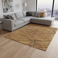 thumbnail image 2 of HomeRoots 676559 9 x 12 ft. Copper & Brown Geometric Transitional Washable Machine Made Rectangle Area Rug with UV Protection, 2 of 9