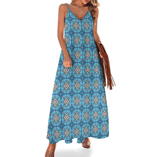 Azulejos portugueses. Vestido sin mangas, tendencia de ropa de mujer 2024, vestidos cortos sexys y atrevidos