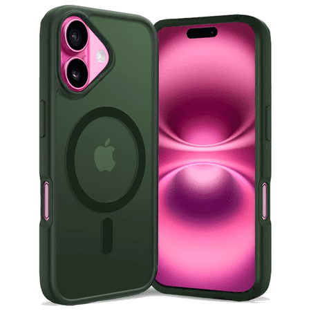 Entronix Magnetic Case for iPhone 17 – Heavy Duty Slim Dual-Layer Shockproof Cover, Green