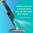 thumbnail image 6 of True & Tidy Clean Everywhere Spray Mop Kit for Floor Cleaning, Multi-Surface Wet & Dry Mop Kit with Reusable Microfiber Pads, Squeegee, and Refillable Bottle for Hardwood, Laminate & Tile, Gray, 6 of 9