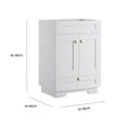 thumbnail image 3 of 24 Inch Free-standing Single Bathroom Vanity Cabinet Base Only, White, 3 of 6