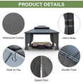 thumbnail image 4 of Kullavik 12'x14' Hardtop Gazebo, Outdoor Double Roof Canopy with Netting and Curtains, Galvanized Metal Frame, Sunshade for Patio, Backyard, Deck and Lawns-Gray, 4 of 7