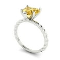 thumbnail image 2 of Solitaire Engagement Ring for Women - 2ct Natural Citrine in 18K White Gold Promise Ring, 2 of 6
