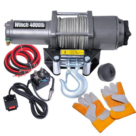 12v Chrome Electric Winch - Car Truck Remote 4000 Electric Winch 12 Volt