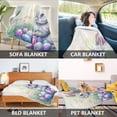 thumbnail image 7 of Wobogo Easter Blue Bunny Flannel Fleece Bed Blanket as Bedspread Coverlet Sofa blankets (50x60in) Soft Lightweight Warm and Cozy, 7 of 7