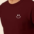 thumbnail image 5 of Dalix Smile Face Embroidered Fleece Crewneck Long Sleeve Sweatshirt Mens in Maroon 2XL XX-Large, 5 of 5