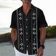 thumbnail image 2 of YDDIAN Mens Short Sleeve Guayabera Shirts Linen Cotton Button Down Mexican Embroidered Cuban Wedding Shirt Summer Tops Black 4XL, 2 of 4
