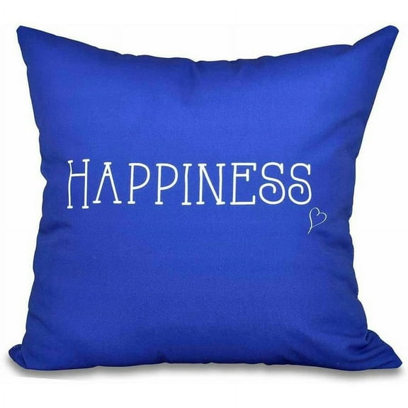 Simply Daisy 16" x 16" Happiness Word Print Pillow, Royal