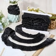 thumbnail image 3 of 5.47 Yards 2 Inch Black Satin Pleated Trim Double Layer Ruffled Lace Ribbons Smooth Gathered Fabric Vintage Wrinkled Trimming for Sewing Making Clothing Accessories Home Decor DIY Craft, 3 of 8