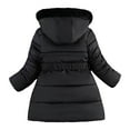 thumbnail image 5 of Ccpelsie Children Hooded Coat Girl's Quilted Puffer Jacket Toddler Winter Jackets for Kids(Black,4-5 Years), 5 of 6