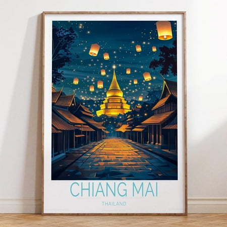 Kna Prints - Chiang Mai Thailand Travel Wall Art, Chiang Mai Travel Poster, Thailand Travel Print, Wedding Gifts, Home Decor Gifts , UNFRAMED-12x18