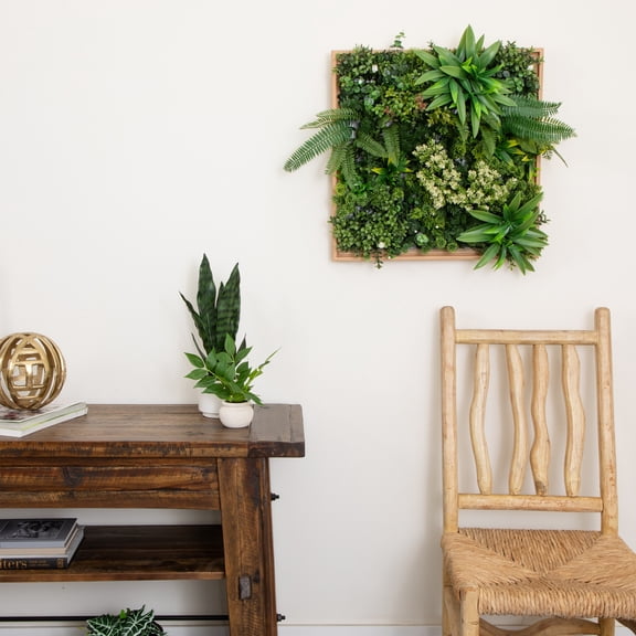 Nearly Natural Queensland Rainforest Artificial Living Framed Wall Panel - 20"