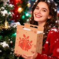 thumbnail image 6 of Christmas Gift Bags, 10.23X8.26X4.72" Non Woven Tote Bags with Handles, Xmas Candy Holders, Festive Treat Containers, Seasonal Present Sacks, Reusable Holiday Pouches for Christmas Party Favors, 6 of 7