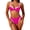 Hot Pink, variant on Women Color Block Underwire Bikini Sets Cheeky High Cut 2 Piece Swimsuit