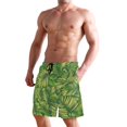 thumbnail image 2 of Dailycode Men's Quick Dry Swim Trunks Beach Shorts Casual Summer Board Shorts with Pockets, Vibrant Palm Leaves, 2 of 8