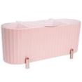 thumbnail image 1 of Pink Household Makeup Pads Box Multi Grid Cosmetic Container 1 Set Cotton Swabs, 1 of 5