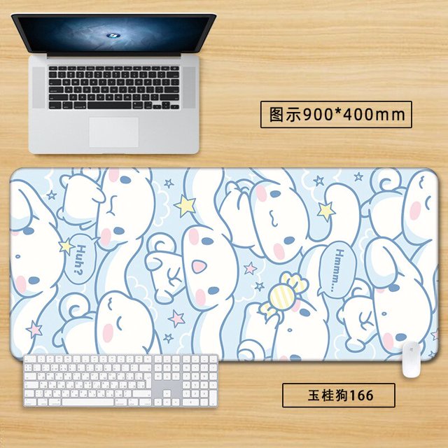 Sanrios-alfombrilla de ratón grande de dibujos animados kawaii, alfombrilla de escritorio de goma con borde de bloqueo, para teclado de ordenador portátil, 900-400mm