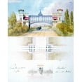 thumbnail image 2 of Huillard, Charles-August 26x31 Black Ornate Wood Framed with Double Matting Museum Art Print Titled - Railway Bridge, 2 of 4