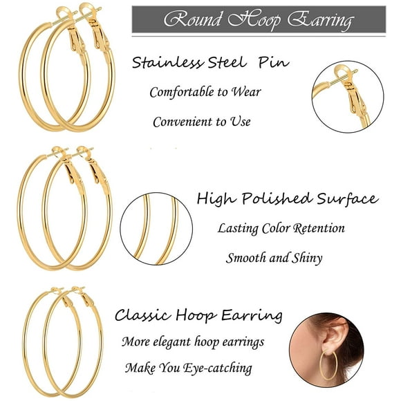 Chunky Lightweight Hoop Earrings for Women