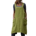 thumbnail image 2 of 2026 Cotton Linen Apron Cross Back Apron for Women with Big Pockets Square Pinafore Dress for Baking Cooking,Mint Green L, 2 of 7