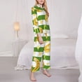 thumbnail image 4 of Disketp Pajamas Set Long Sleeve Sleepwear Womens Button Down Nightwear Pj Sets-Watercolor St Patrick Day, 4 of 9