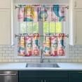 thumbnail image 3 of Kitchen Curtains 24 Inch Short - 3 Panel Set, Mermaid Ocean Underwater Coral Design, Rod Pocket Window Curtain, 100% Polyester, Easy Wash for Farmhouse, Nautical Kitchen, Bathroom, 3 of 6