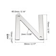 thumbnail image 2 of Uxcell 2.76 Inch Stainless Steel House Letter N for Mailbox Hotel Address Door Sign, 2 of 5